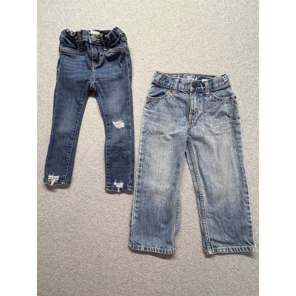 Lot of 2 Toddler Boys Jeans 3T Old Navy Baller Stretch‎ OshKosh B'gosh Classic
